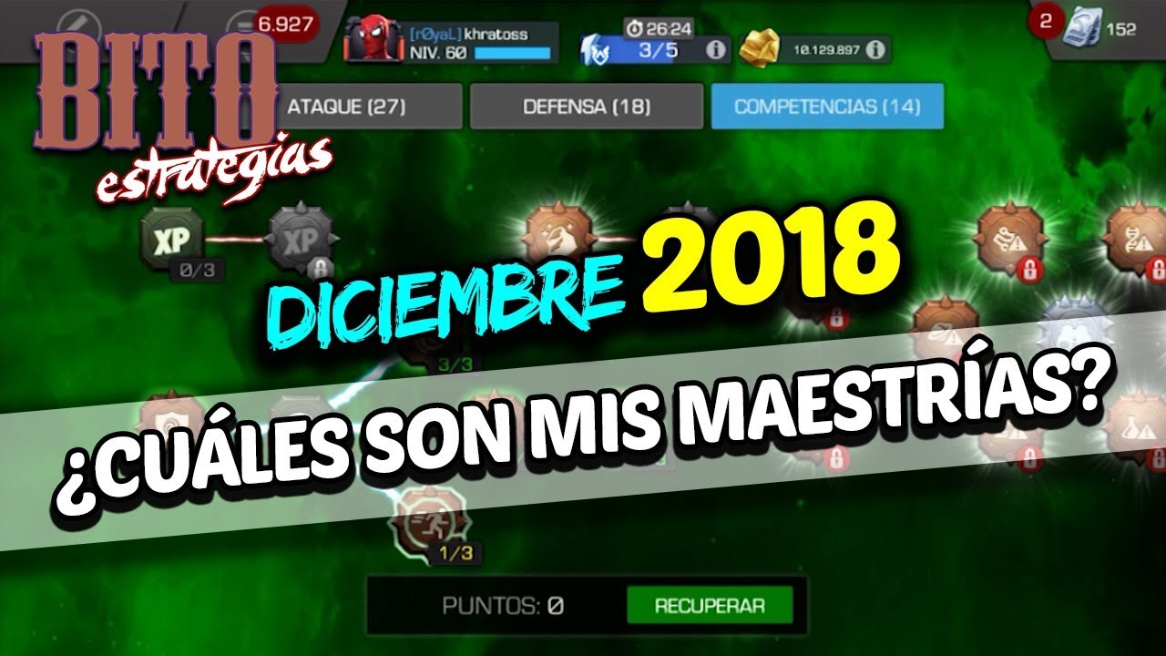 ¿Qué Maestrías Estoy Utilizando? Equilibradas | Diciembre 2018 - Marvel Contest Of Champions