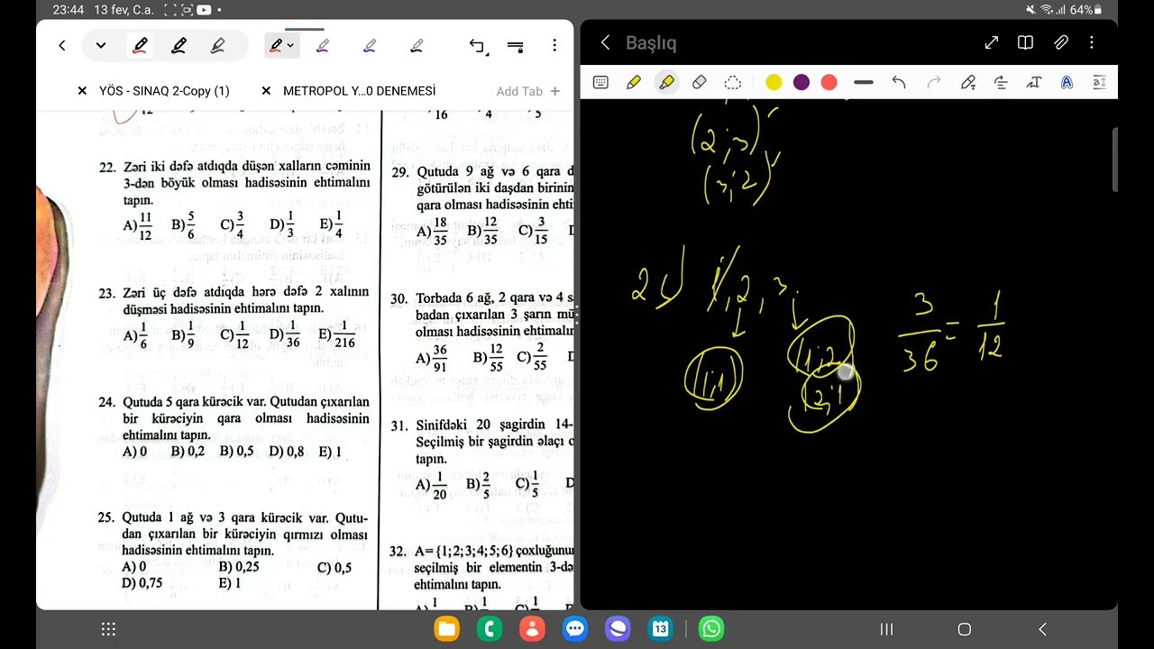 EHTİMAL 9cu sinif güvən riyaziyyat #maths#online#güvən  @SevincƏsəd