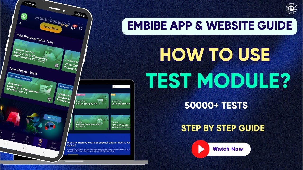 How to use the Test module on the Embibe App? | Embibe
