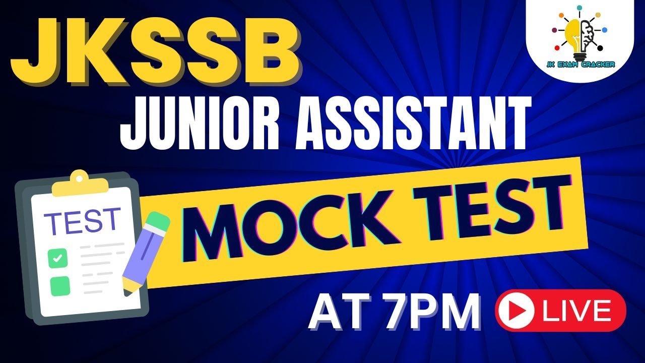 JKSSB JUNIOR ASSISTANT FULL MOCK TEST II  #jkssb