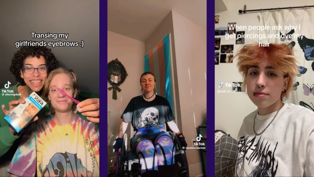 tiktoks to watch when you're in a silly goofy mood (trans, alt fashion, disability etc)