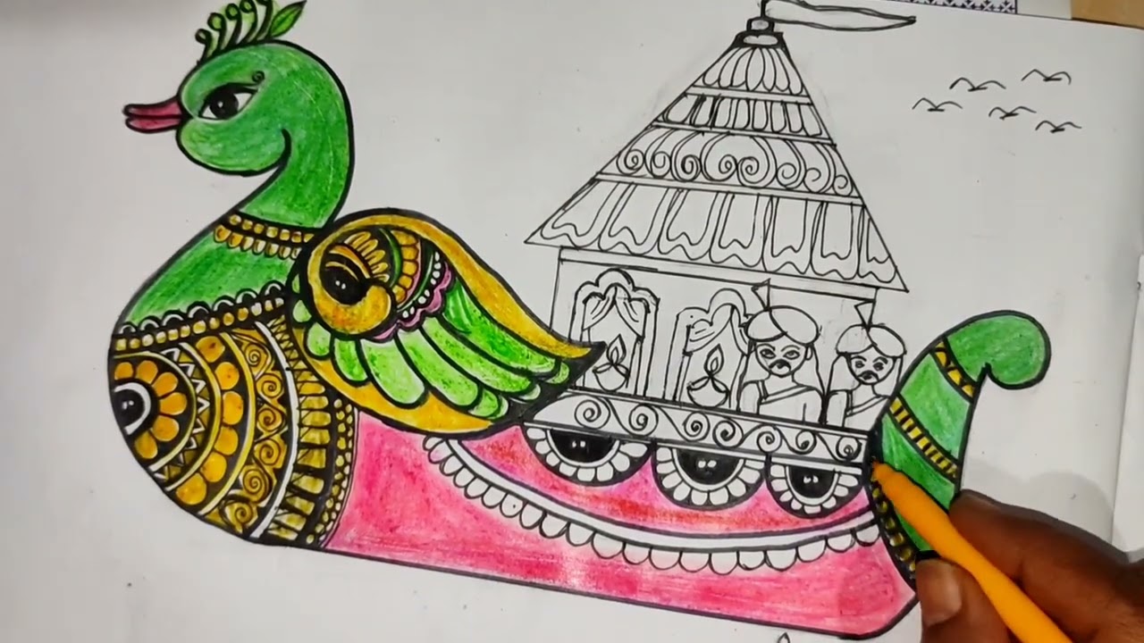 #Boita bandana 2025#myart  #easy  drawing#simple draw#mandalaart #pencildrawing #boat#kartikpurnima 
