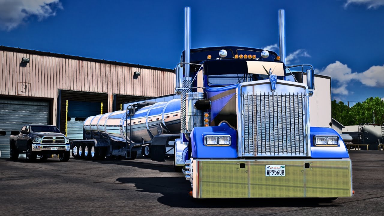 Hydrochloric Acid Hauling | Kenworth W900L CAT Power | American Truck Simulator