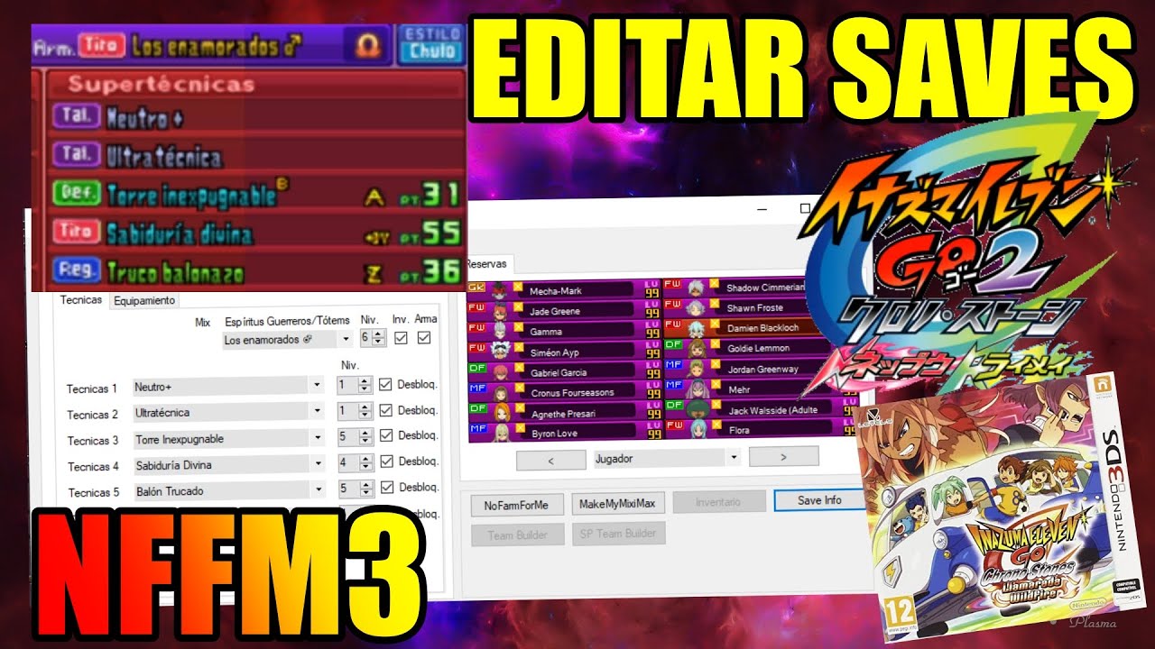 Como Editar Saves de INAZUMA ELEVEN GO CS con NFFM3