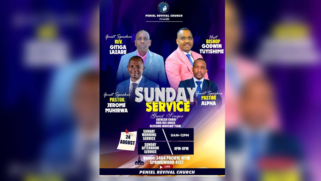 PENIEL REVIVAL CHURCH - SUNDAY SERVICE - WITH PASTOR JEROME MUHIRWA - 24/08/2025