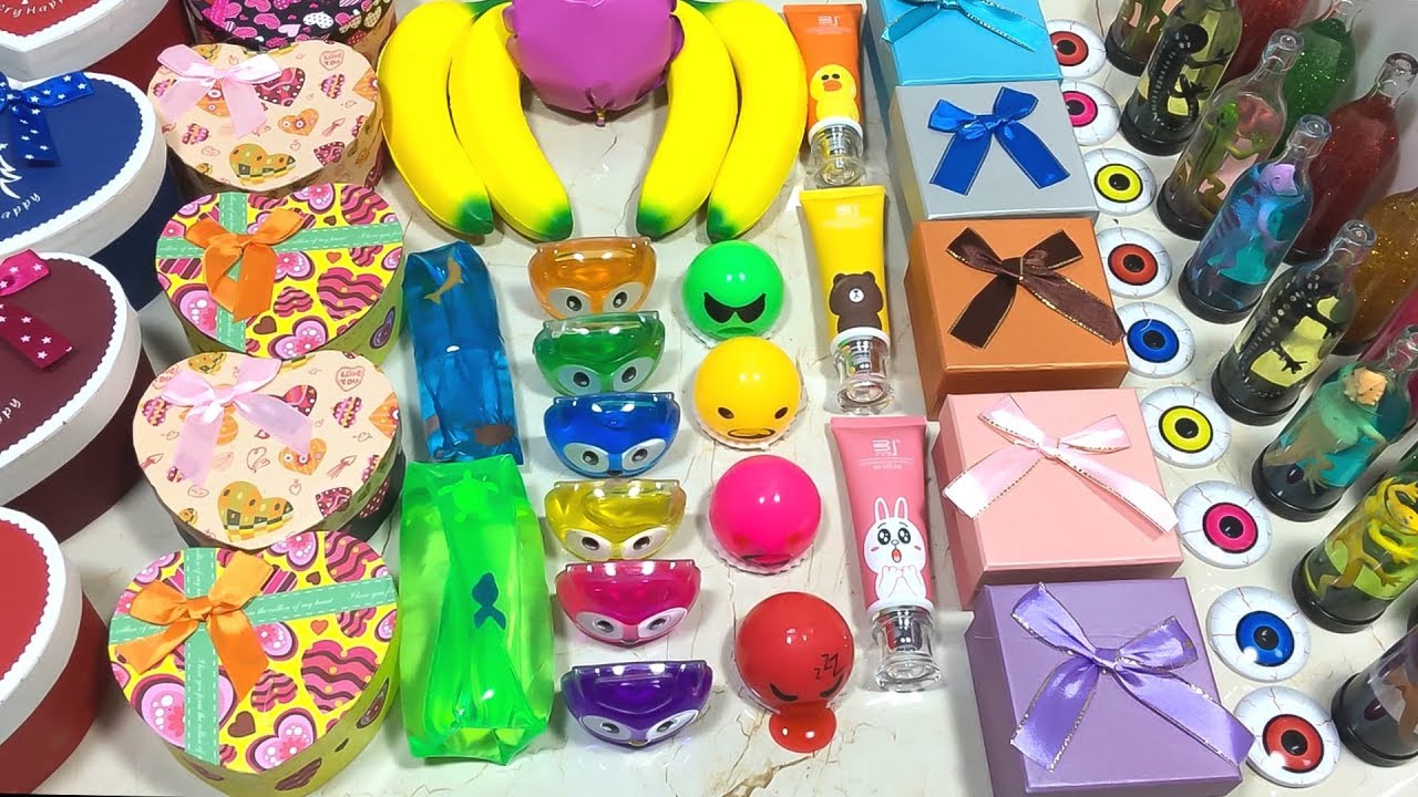 Mixing Random Things Into Clear Slime ! Relaxing Videos For Sleep #263