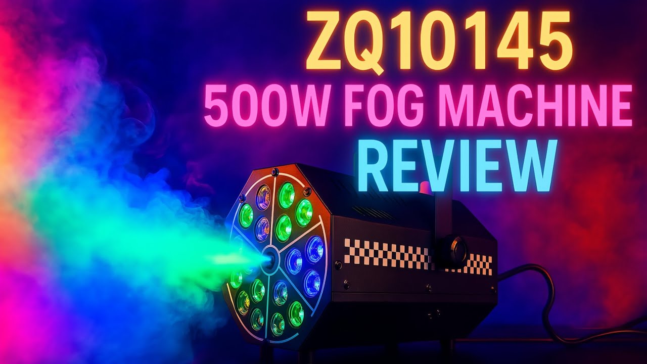 ZQ10145 500w Fog Machine Review &ndash; Compact Power with Dramatic 18w RGB LEDs!