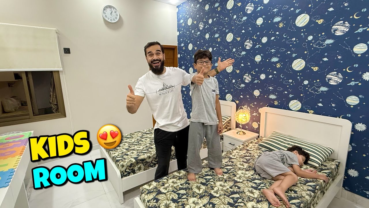 Bachon ka room ready hogaya Alhamdulillah 😍 Ab dono apne room mein soyengy 😴