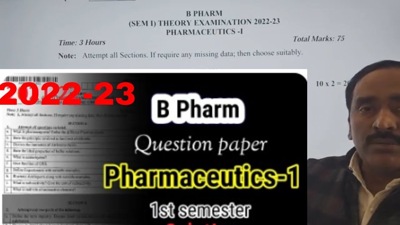 AKTU b pharm 1st semester pharmaceutics paper solution | b pharma 1st year question paper 2023