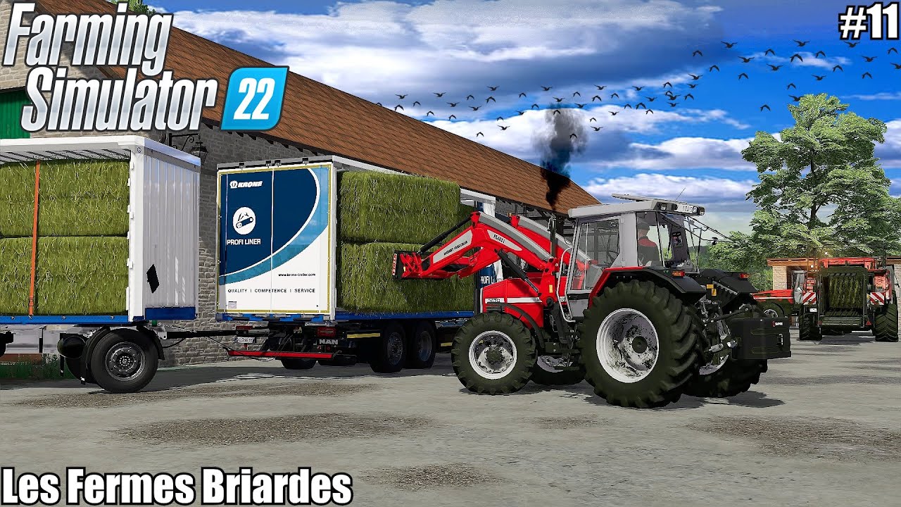 Collecting and Storing GRASS BALES│LES FERMES BRIARDES │FS 22│11