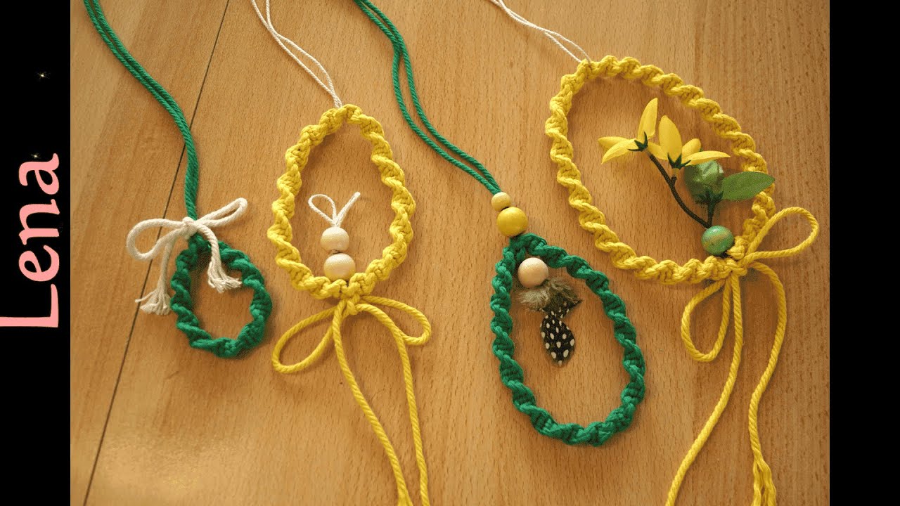 𝗠𝗮𝗰𝗿𝗮𝗺𝗲 with 𝗟𝗲𝗻𝗮 🥚 Makramee Ostereier Deko - Macrame Easter egg decoration 🥚макраме пасхальное яйцо