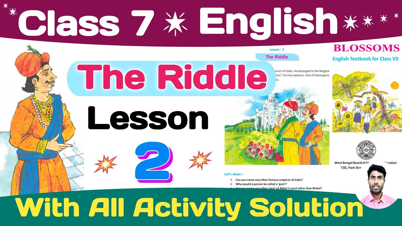 class 7 english lesson 2 | class 7 english lesson 2 with all activity solution | class 7 the riddle