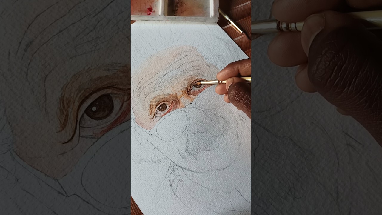 Watercolor Portrait Albert Einstein #shorts#drawing #art