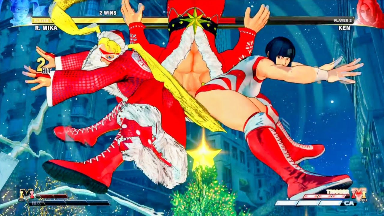 (SF5) Reverse Ryona (Holiday Special) - Rainbow Mika Uses Ken As A Chair