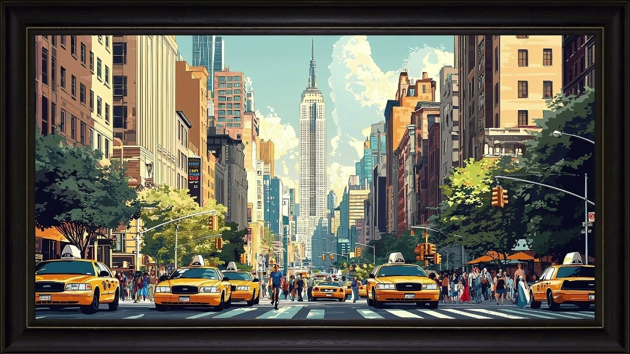 New York City Iconic Empire State Wallpaper: 4K Frame TV Art Screensaver