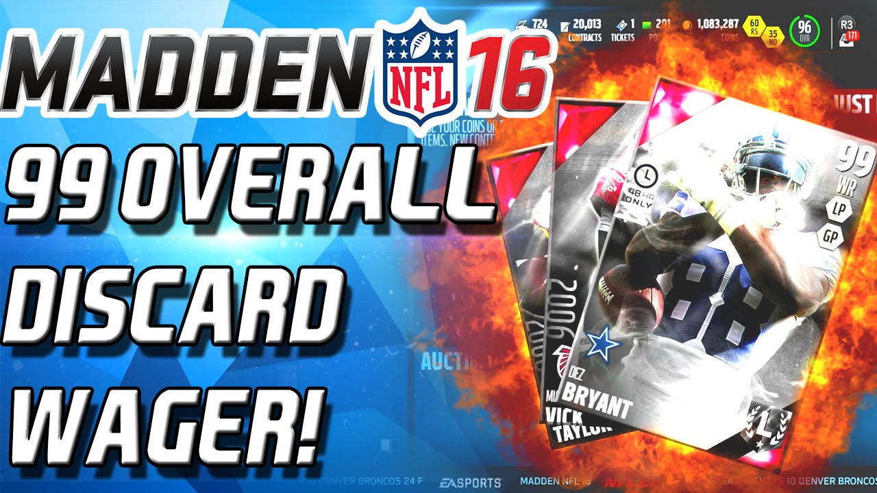 99 OVERALL DISCARD WAGER VS VICTIONARY! - Madden 16 Ultimate Team
