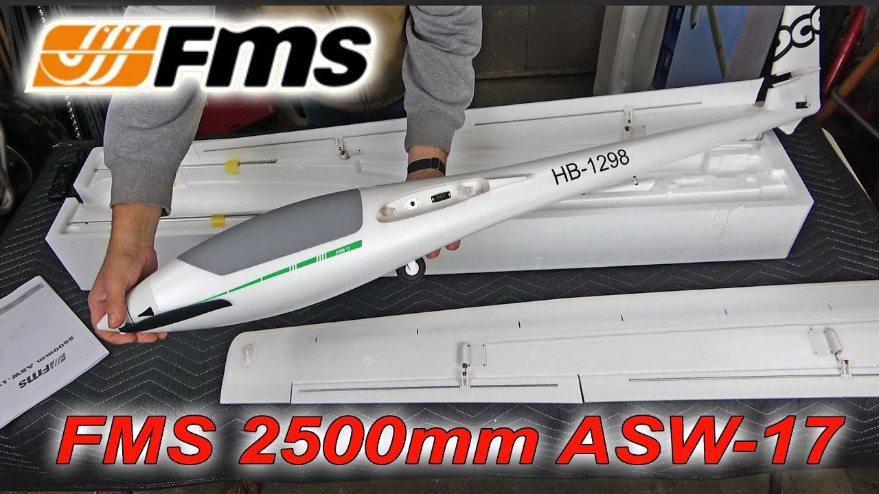 Обзор сборки и распаковки мотопланера FMS ASW-17 @fmsmodelRC