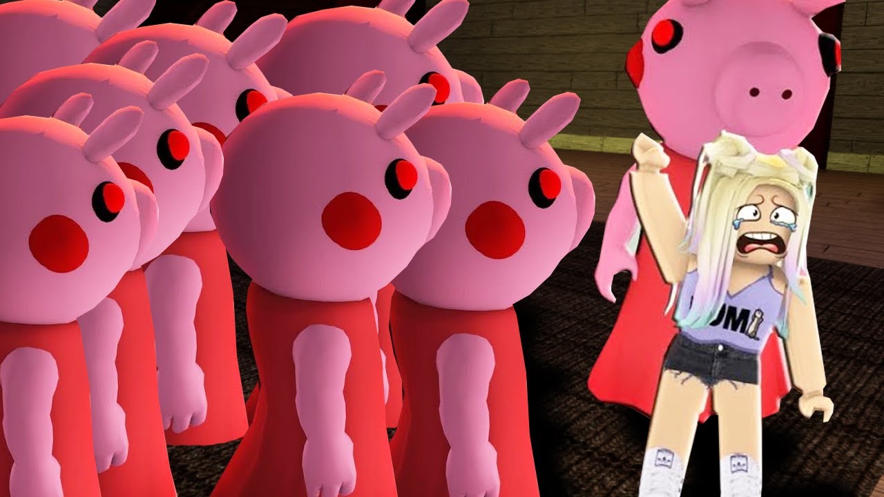 NOS PERSIGUEN 100 PIGGY A LA VEZ EN ROBLOX INFECTION!!