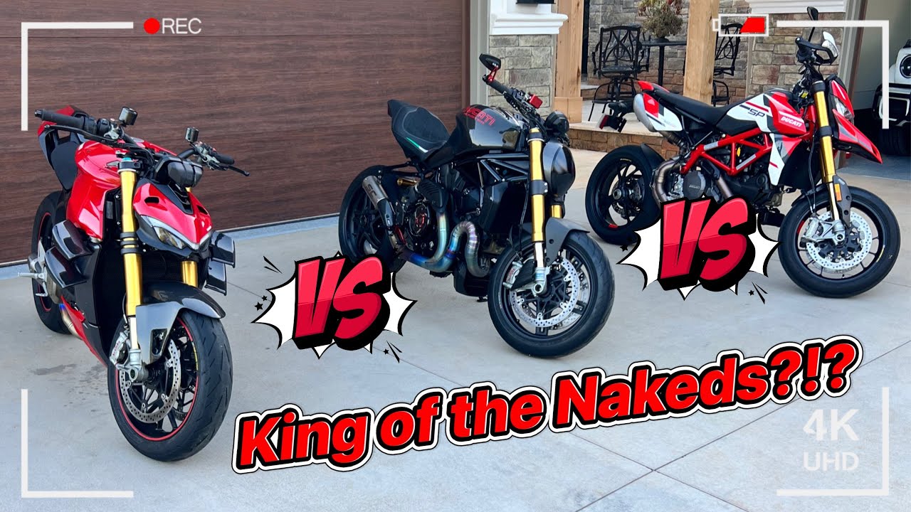 Ducati streetfighter V4s, Ducati monster 1200s, Ducati Hypermotard 950 Comparison !