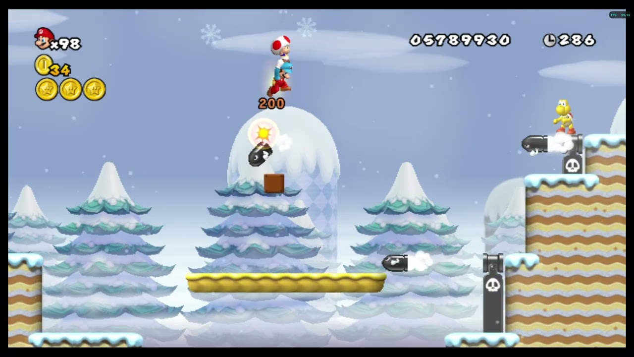 Winter levels in new super mario bros wii | World 3 gameplay