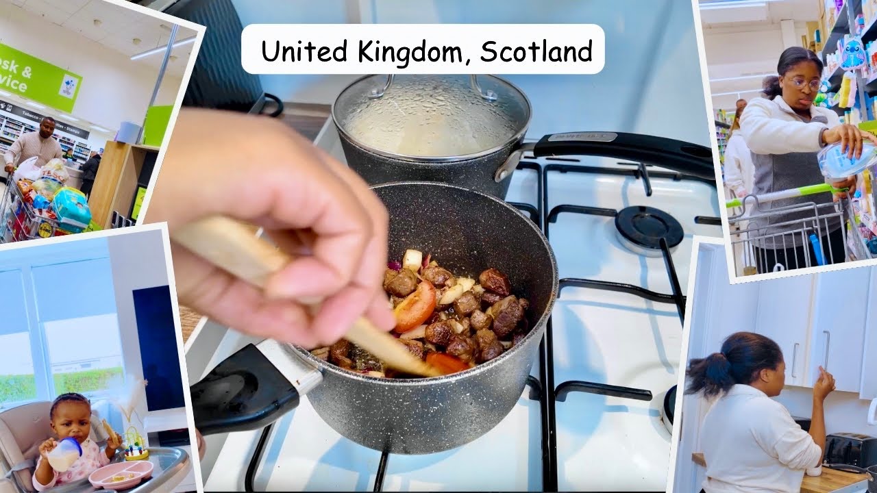 Slow Living in Our UK Scotland Home | Cleaning | Baby Feeding & Bath | Grocery Shopping