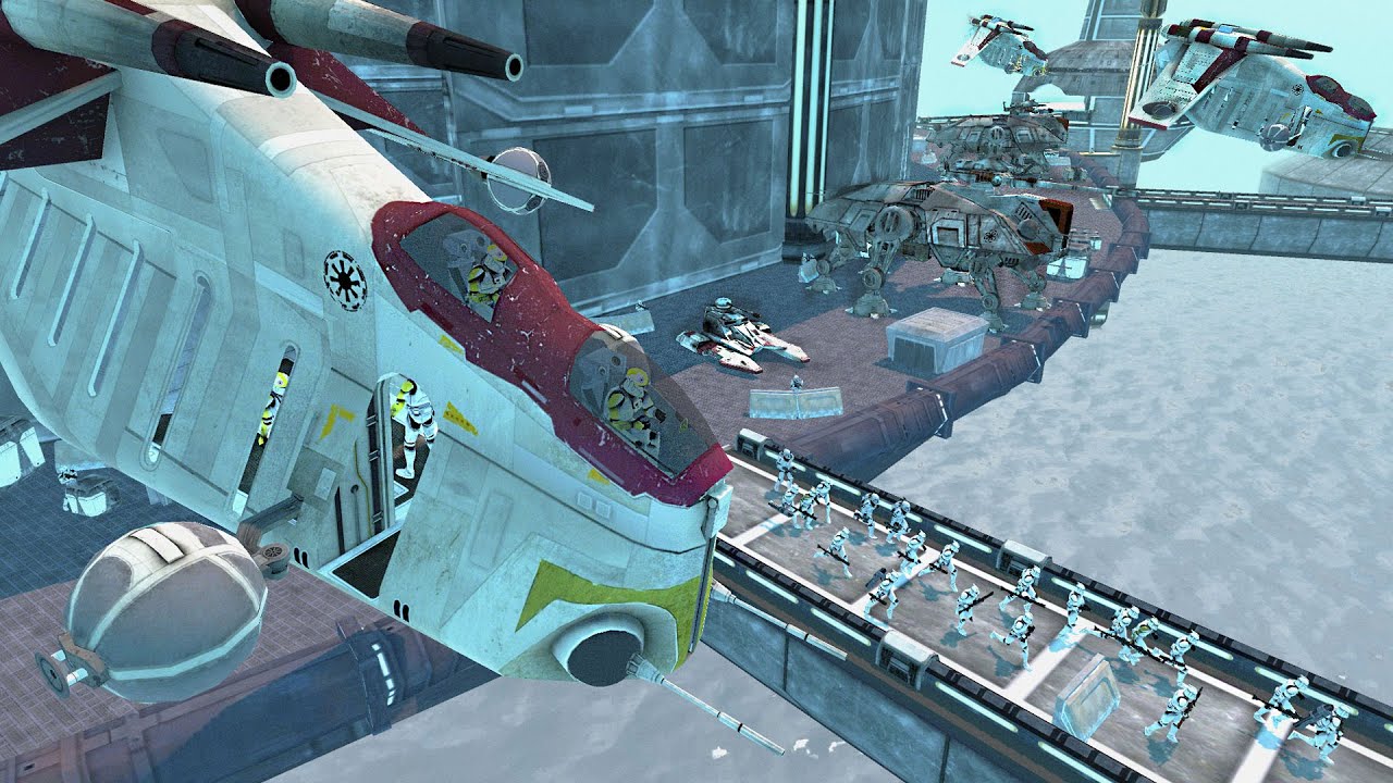 Brutal Clone Garrison Defense of KAMINO Platforms! - Men of War: Star Wars Mod
