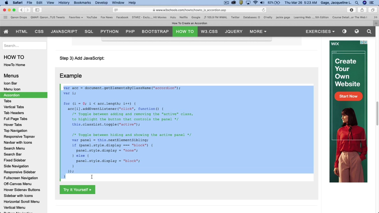 Dreamweaver CC 2020 - How to create Accordion