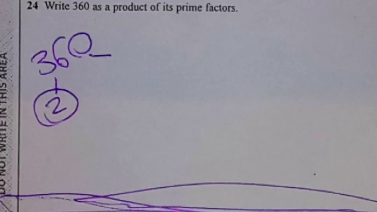 Prime Factorisation: Foundation Non-Calculator Paper