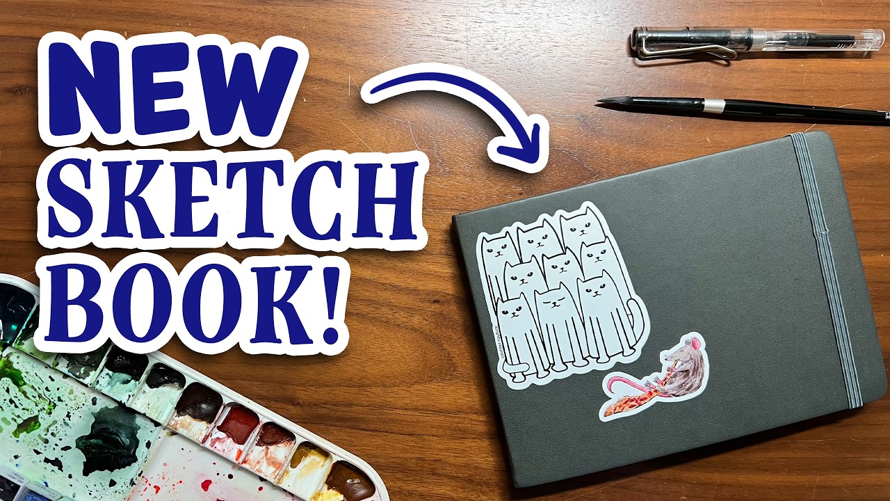 Start My New Sketchbook with Me! 🎨 Tackling the First Page 🌄 Painting a Yellowstone Landscape