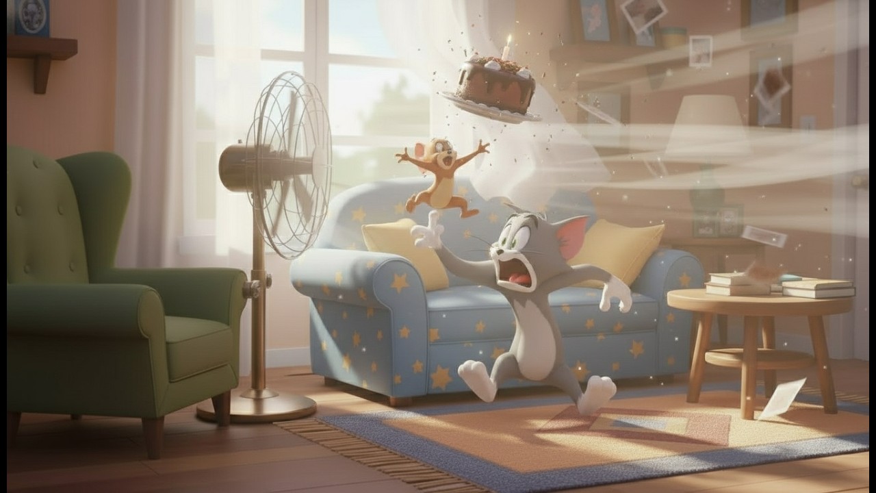 The Magic Fan Mess” 🌬️🍰| Tom and jerry cartoons