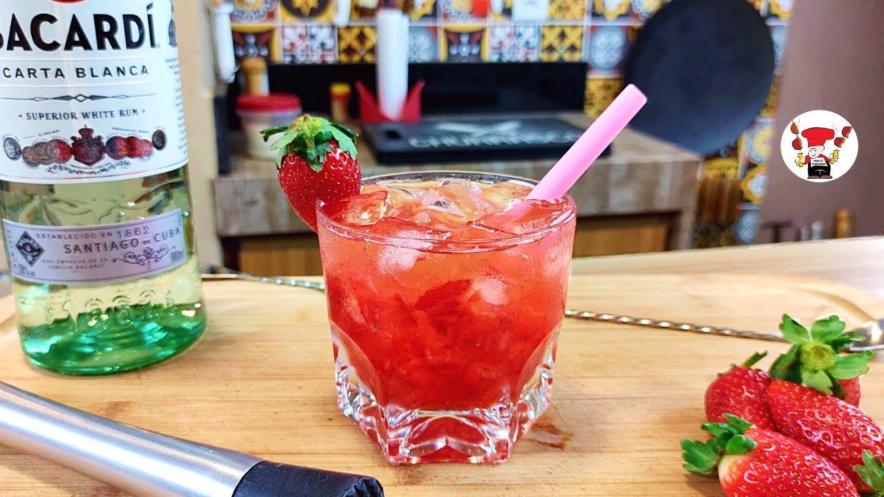 Como Fazer Caipirinha de Morango e Bacardi Drink para Bar