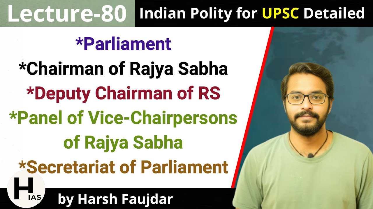 L80: Chairman & Deputy Chairman of Rajya Sabha | Secretariat of Parliament | Indian Polity for UPSC