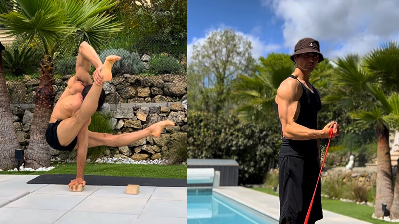 Outdoor training session of professional athlete