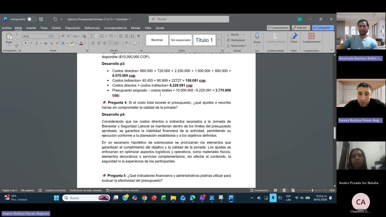 Ejercicio Práctico Elaboración de un Presupuesto para una Jornada de Seguridad y Salud en el Trabajo