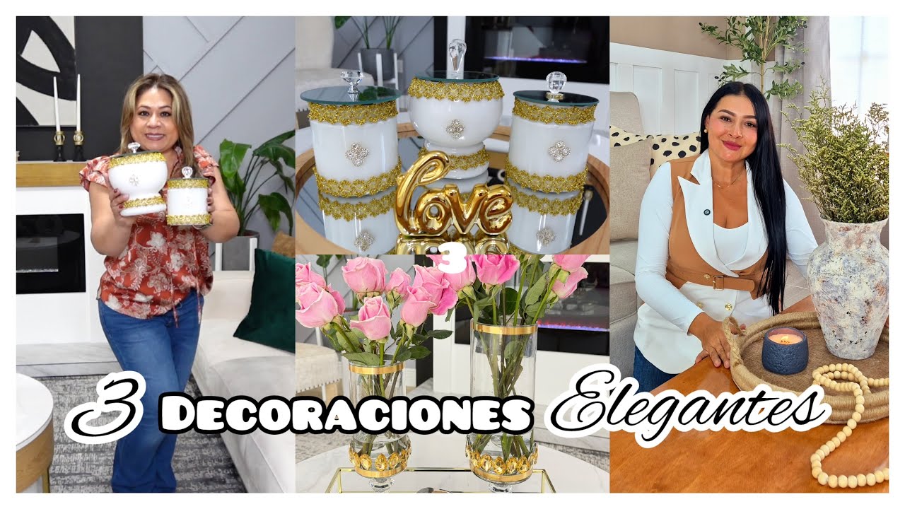 COMO CREAR DECORACIONES DE LUJO CON BOTELLAS FRASCOS O JARRONES DE VIDRIO❣️