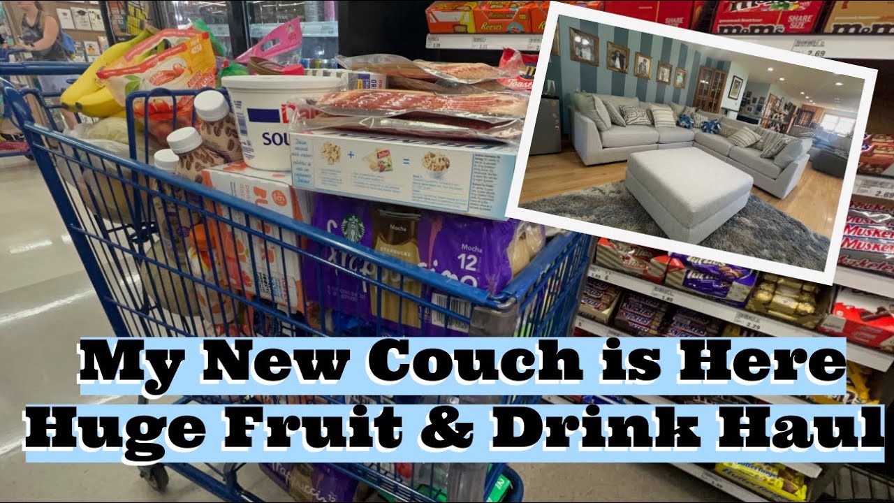 New Couch Delivery Day 🍉🛋️ Plus our Huge Fruit & Drink Haul