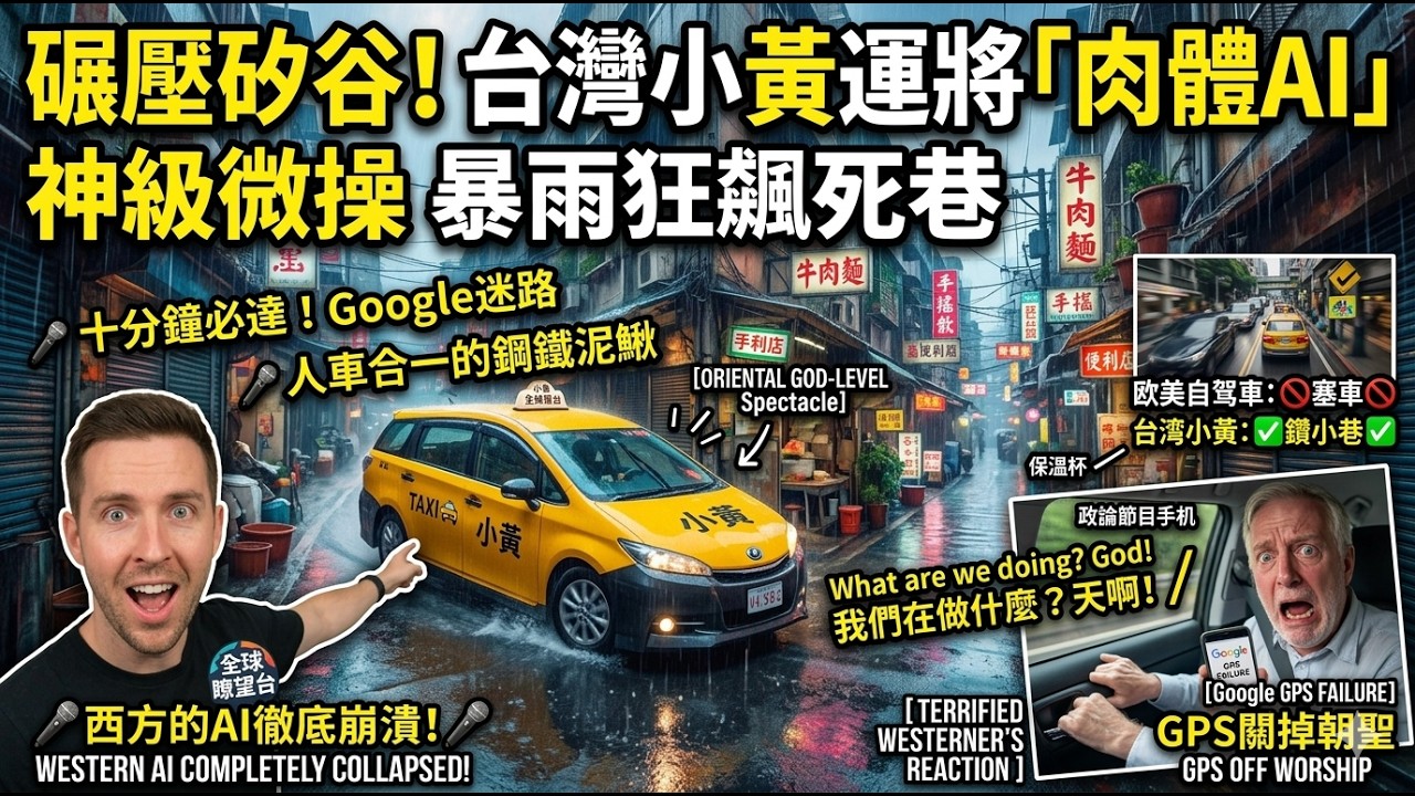 ​🚨百億AI慘遭打臉！台灣小黃「活體GPS」狂飆無尾巷，老外嚇到腿軟：這才是地表最強算力！