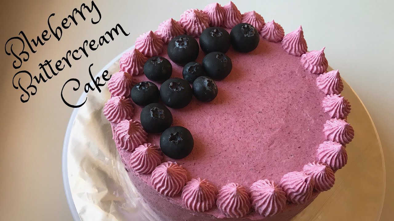 Blueberry Buttercream Cake with Natural Colours