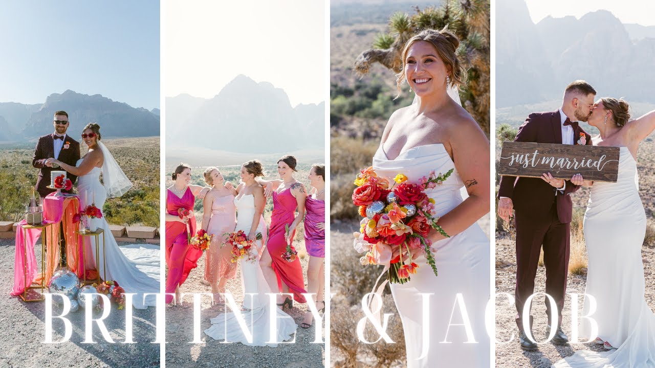 Desert Disco Elopement 💍✨ | Brittney & Jacob's Red Rock Canyon Wedding