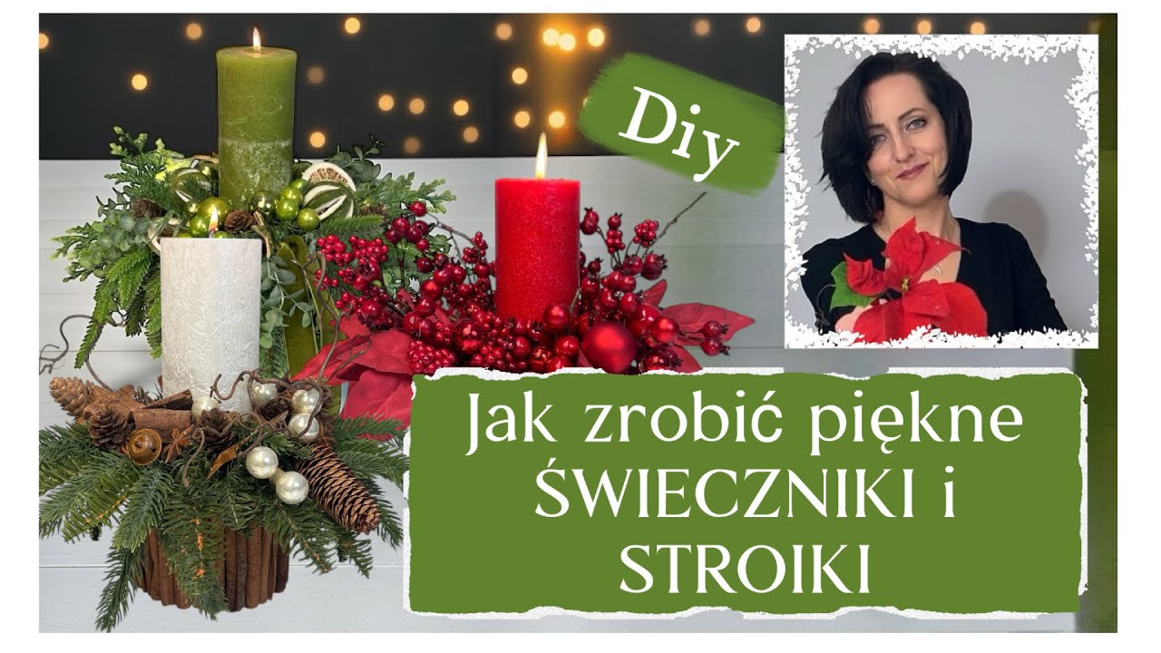 MAŁE MONOCHROMATYCZNE STROIKI ŚWIĄTECZNE / JAK ZROBIĆ ŚWIECZNIK / DIY