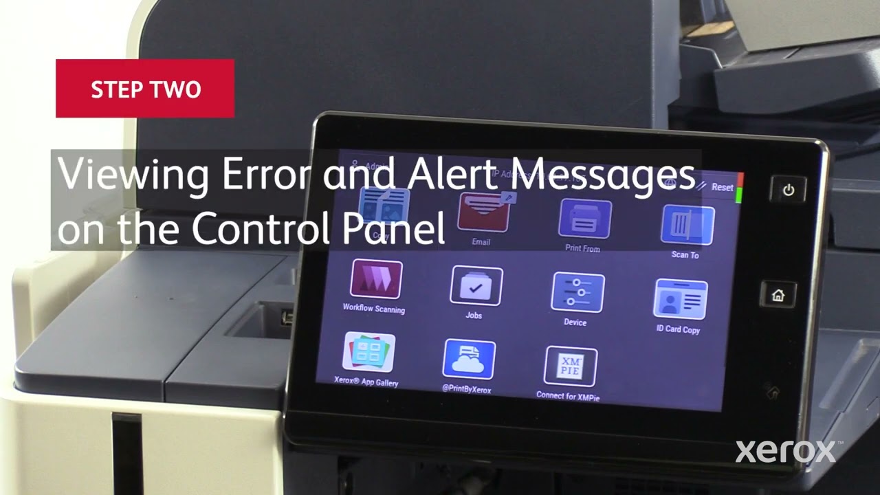 Xerox&reg; AltaLink&reg; C82XX/B82XX Series Multifunction Printers Faults and Alerts Indicator on UI Panel