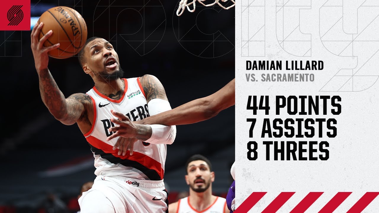 Damian Lillard (44 PTS, 7 AST) Highlights | Trail Blazers vs. Kings