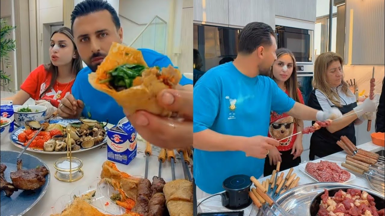ريتشو ننوش عم يتعشو مشاوي😍😍