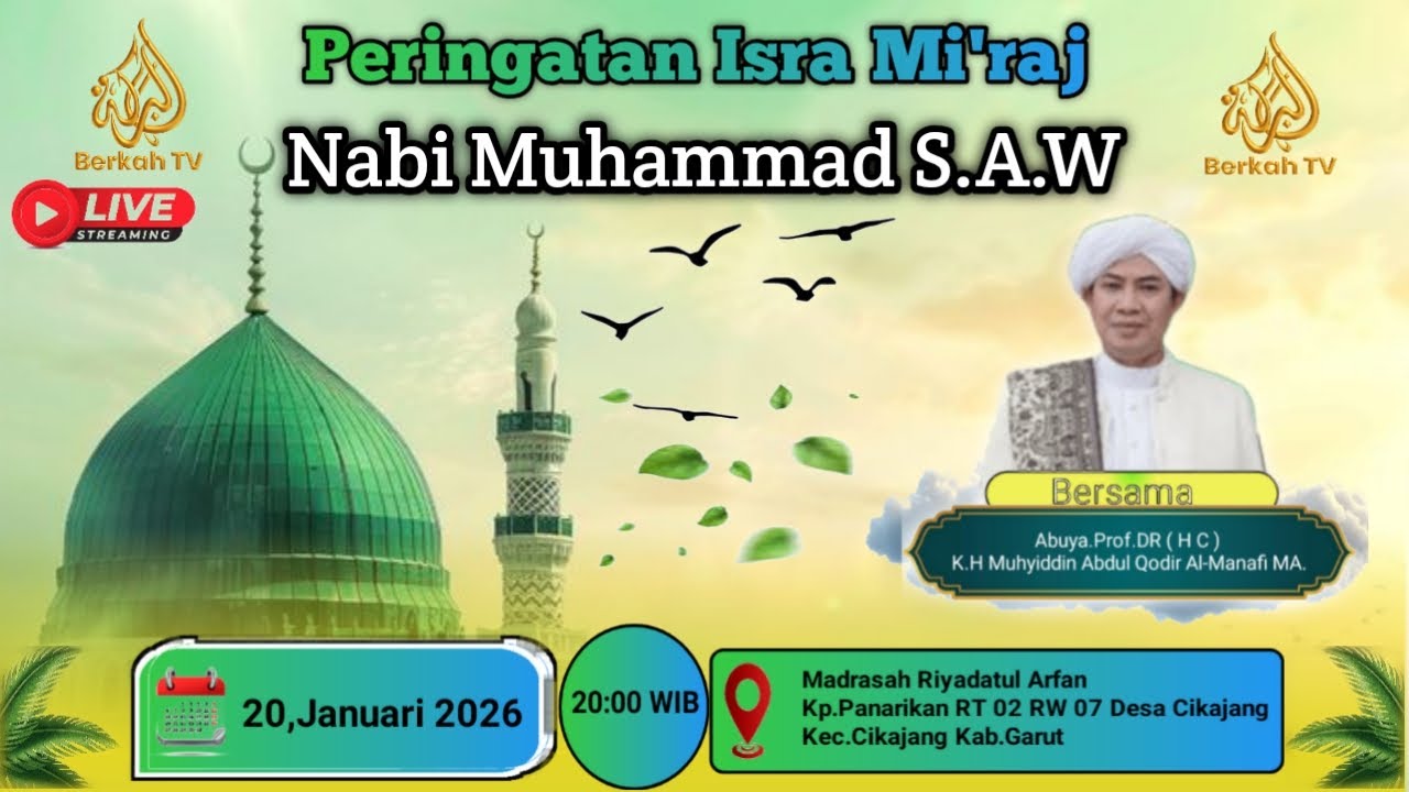 🔴LIVE ISRA MI'RAJ NABI MUHAMMAD SAW MADRASA RIYADUL ARPAN | 20 JANUARY 2026 | BERKAH TV