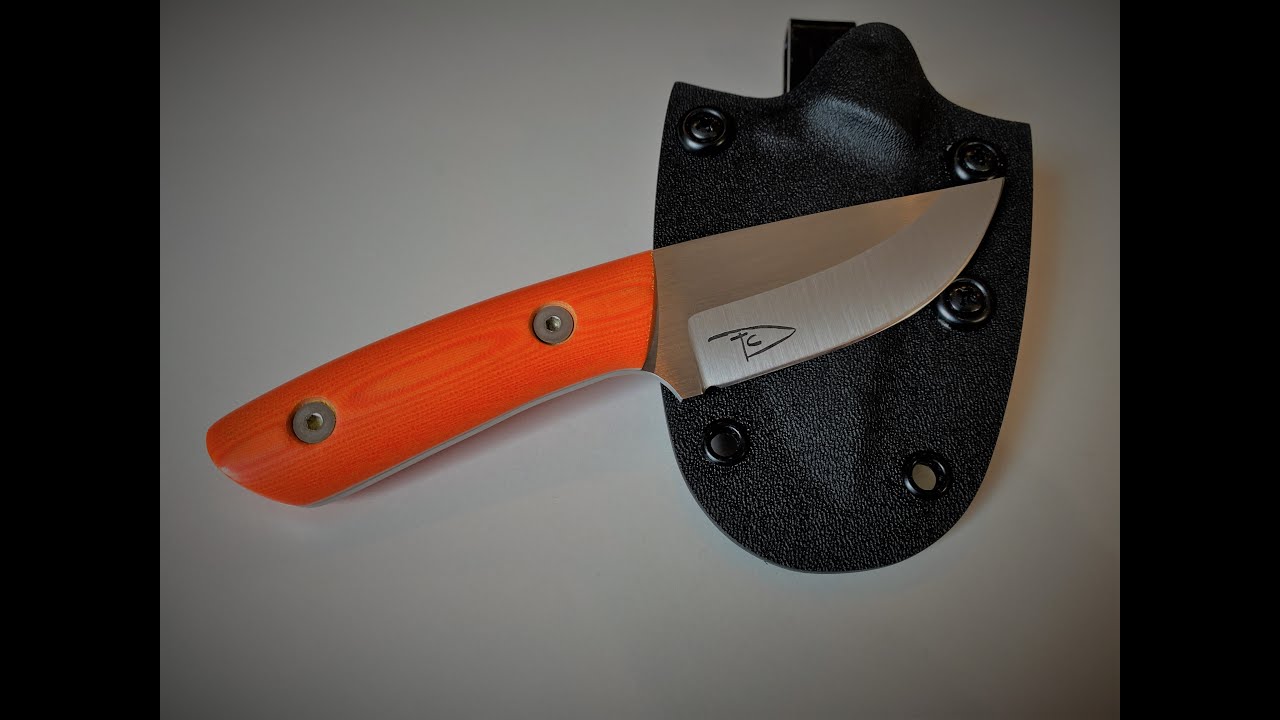 Knife Making: Small Orange EDC knife, with Kydex sheath