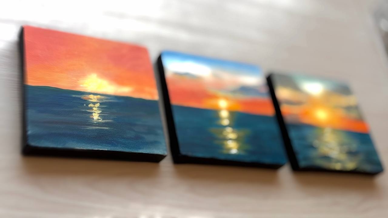 CAN I PAINT a Landscape in 5, 15 & 60 Minutes? ☺️⏱️ Acrylic Painting ASMR