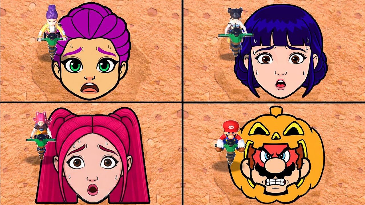 Mario Party Superstars Minigames - Rumi, Zoey, Mira From Kpop Demon Hunters Vs Mario