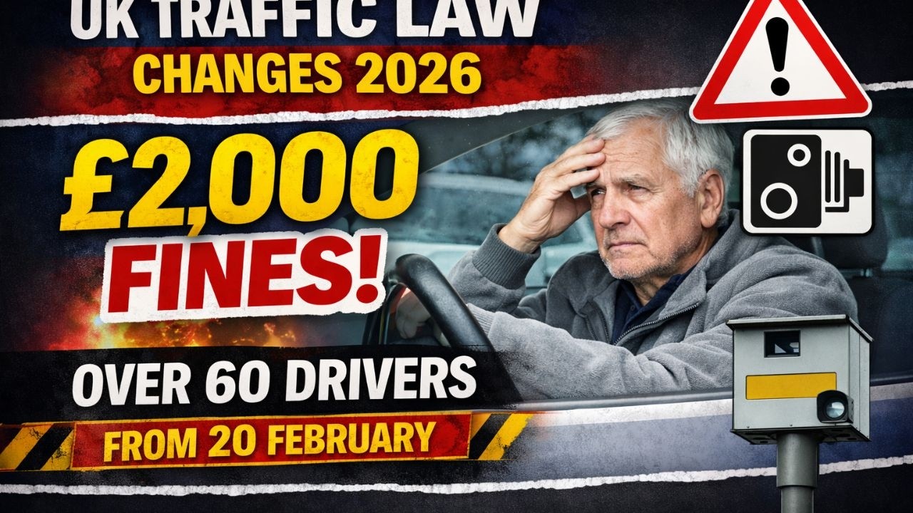 UK Traffic Law Changes 2026 &pound;2,000 Fines for Over 60 Drivers from 20 February