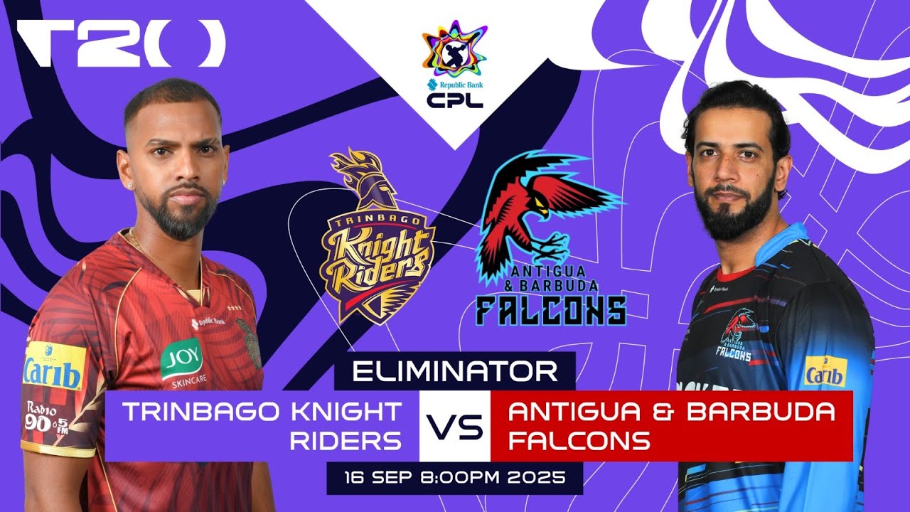 LIVE | Eliminator | Trinbago Knight Riders vs Antigua & Barbuda Falcons | CPL 2025